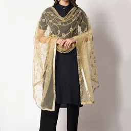 WEAVERS VILLA Floral Embroidered Dupatta-image-8
