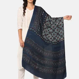 THE WEAVE TRAVELLER Ethnic Motifs Printed Block Print Dupatta-5