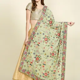 Dupatta Bazaar Women Embroidered Viscose Rayon Dupatta with Thread Work-27