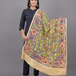 Apratim Ethnic Motifs Kutch Embroidered Dupatta with Mirror Work-33