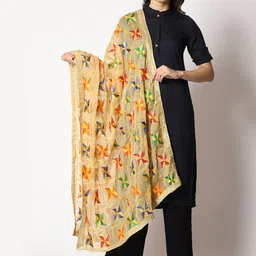 WEAVERS VILLA Embroidered Dupatta with Phulkari-image-31