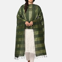 THE WEAVE TRAVELLER Striped Cotton Dupatta-18