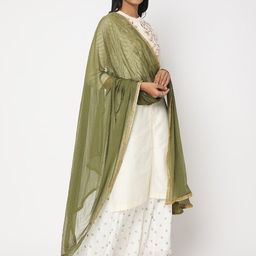 Ethnicity Women Embroidered Striped Dupatta-37