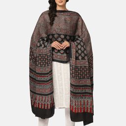 THE WEAVE TRAVELLER Ethnic Motifs Printed Block Print Dupatta-6