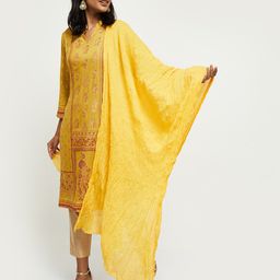 max Yellow Pure Cotton Dupatta-16