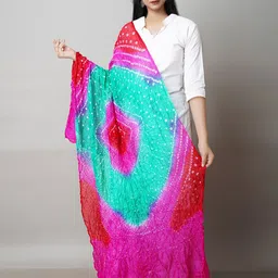 Unnati Silks Bandhani Dyed Silk Dupatta-37