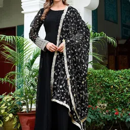 GRISHU COLLECTION Embroidered Sequinned Anarkali Kurta With Trouser & Dupatta-picture-33