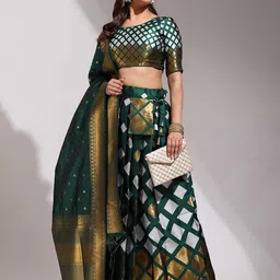 Fabcartz Semi-Stitched Lehenga & Unstitched Blouse With Dupatta-picture-9