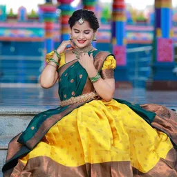Fabcartz Woven Design Semi-Stitched Lehenga & Unstitched Blouse With Dupatta-47
