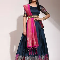 Fabcartz Semi-Stitched Lehenga & Unstitched Blouse With Dupatta-picture-41
