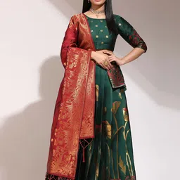 Fabcartz Semi-Stitched Lehenga & Unstitched Blouse With Dupatta-picture-19
