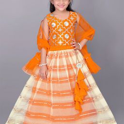 BAESD Girls Embellished Gotta Patti Ready to Wear Lehenga & Blouse With Dupatta-picture-8