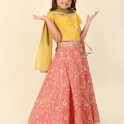Fabindia Girls Printed Ready to Wear Lehenga & Blouse With Dupatta-picture-54