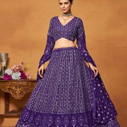 JIHU CULTURE Printed Semi-Stitched Lehenga & Blouse With Dupatta-picture-52