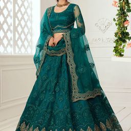 ALIZEH Embellished Beads and Stones Semi-Stitched Lehenga & Unstitched Blouse With Dupatta-picture-18