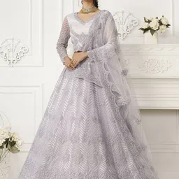 ALIZEH Embellished Beads and Stones Semi-Stitched Lehenga & Unstitched Blouse With Dupatta-picture-53