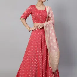 AKS Couture Red & Pink Ready to Wear Lehenga & Blouse With Dupatta-picture-30