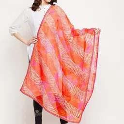 Clora Creation Magenta Printed Dupatta with Gotta Patti-21