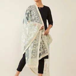 Soch Off White Embroidered Dupatta-picture-15