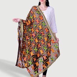 SWI Stylish Phulkari Embroidered Dupatta-picture-19