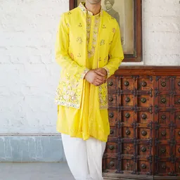 KALPRAAG Embroidered Regular Mirror Work Kurta with Dhoti Pants & With Dupatta-image-24