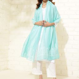 Fabindia Chikankari Embroidered Cotton Silk Dupatta-picture-20