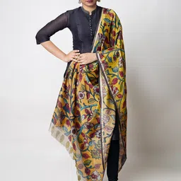 Unnati Silks Floral Printed Zari Chanderi Cotton Silk Dupatta-picture-12
