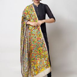 Unnati Silks Floral Printed Zari Chanderi Cotton Silk Dupatta-picture-20