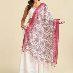 Dupatta Bazaar Warli Printed Art Silk Dupatta-image-95