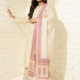 Fabindia Ethnic Motifs Printed Cotton Silk Dupatta-picture-18