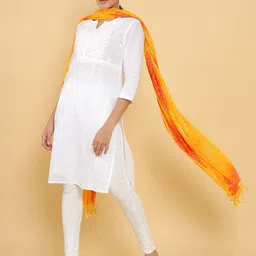 Soch Mustard & Orange Printed Dupatta-picture-7