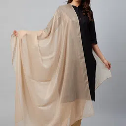 AURELIA Women Beige Solid Shimmer Dupatta-54