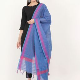 Livvie Striped Cotton Silk Dupatta-image-88