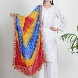 LOOM LEGACY Printed Dupatta with Gotta Patti-40
