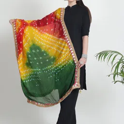 LOOM LEGACY Printed Dupatta with Gotta Patti-26