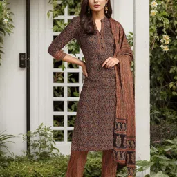 AHIKA  Ethnic Motifs Printed Regular Kurta with Trousers & Dupatta-3