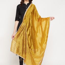 Clora Creation Mustard Embroidered Dupatta with Gotta Patti-picture-45