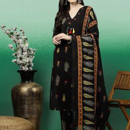 Sangria Floral Printed Kurta With Trousers & Dupatta-image-66