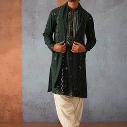 KALPRAAG Embroidered Mirror Work Kurta Patiala with Dupatta-image-25