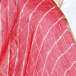Alakh Creation Leheriya Printed Zari Chiffon Dupatta image 4