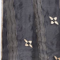 Clora Creation Black & Gold-Toned Printed Dupatta with Mirror Work image 2