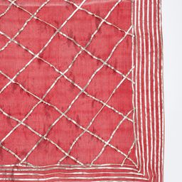 Clora Creation Maroon & Silver-Toned Checked Dupatta with Gotta Patti image 2
