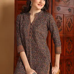 AHIKA  Ethnic Motifs Printed Regular Kurta with Trousers & Dupatta image 5