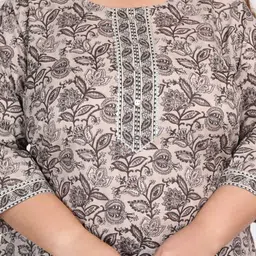 Swasti Floral Printed Regular Sequinned Pure Cotton Kurta with Trousers & With Dupatta image 2