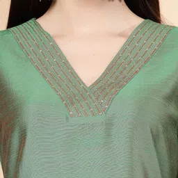Nayam By Lakshita Women Regular Sequinned Kurta with Palazzos & With Dupatta image 2