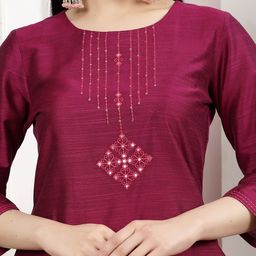 Nayam By Lakshita Mukaish Straight Kurta with Palazzos & With Dupatta image 2