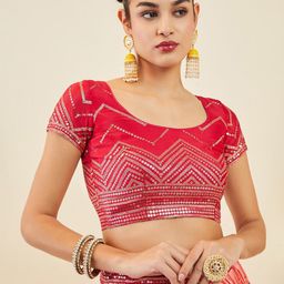 FABPIXEL Embellished Sequinned Semi-Stitched Lehenga & Unstitched Blouse With Dupatta image 2