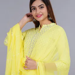 TOULIN Ethnic Motifs Printed Kurta with Palazzos & With Dupatta image 2