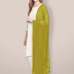 Dupatta Bazaar Chiffon Dupatta With Fringed Border image 4