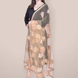 Dupatta Bazaar Embroidered Net Dupatta with Sequinned image 2